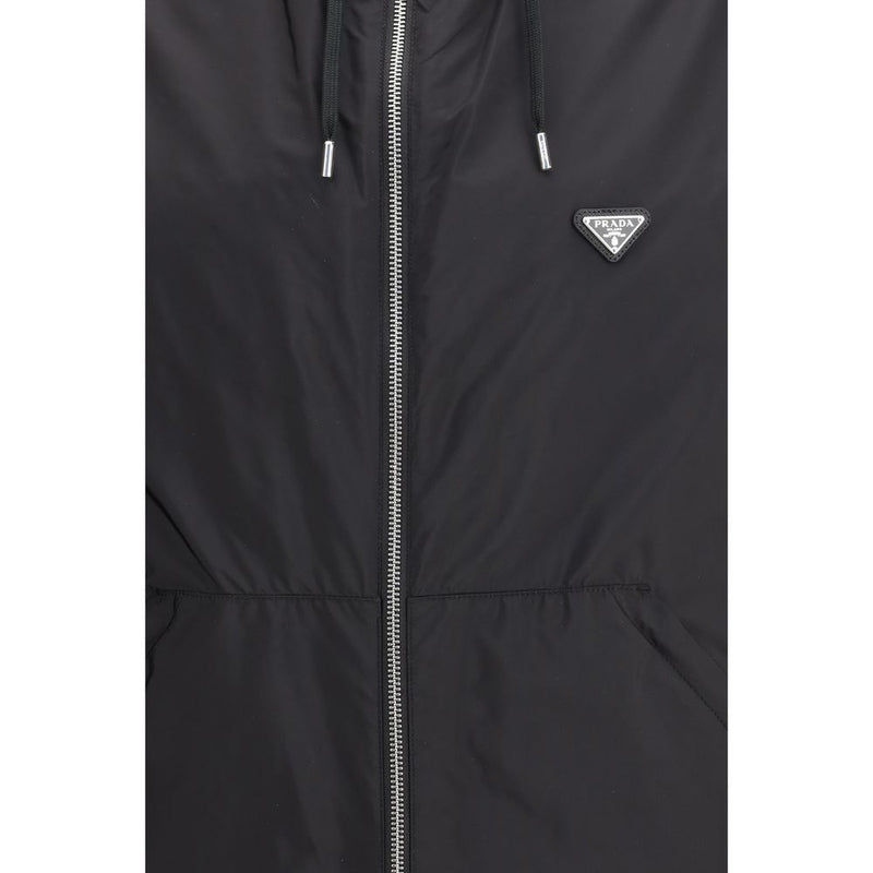 Prada Black Recycled Polyamide Shell Jacket