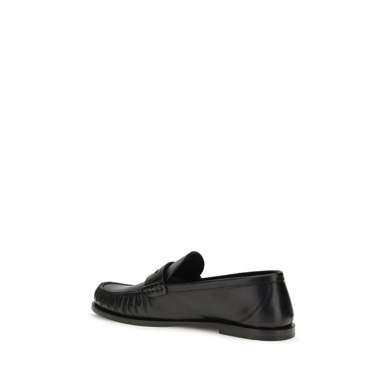 Mocassins à enfiler Saint Laurent en cuir de veau noir Bos Taurus