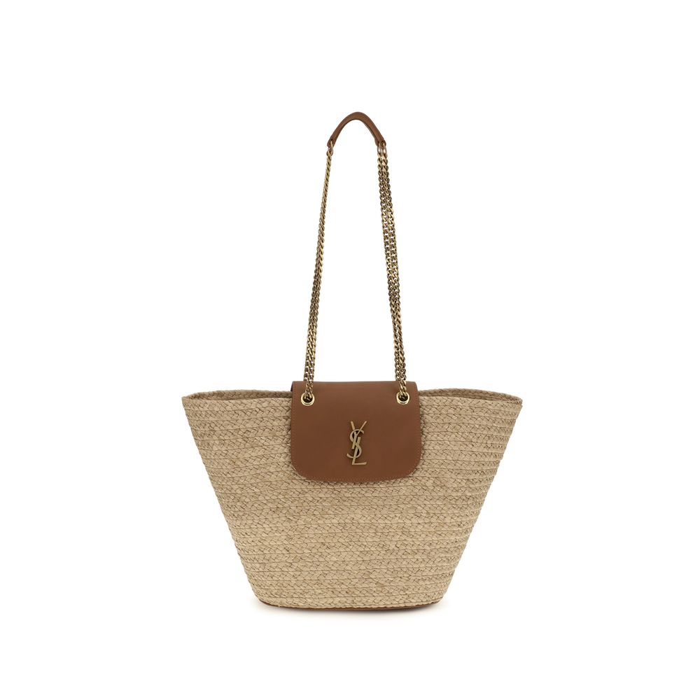 Saint Laurent Manon Raffia Beige Shoulder Bag