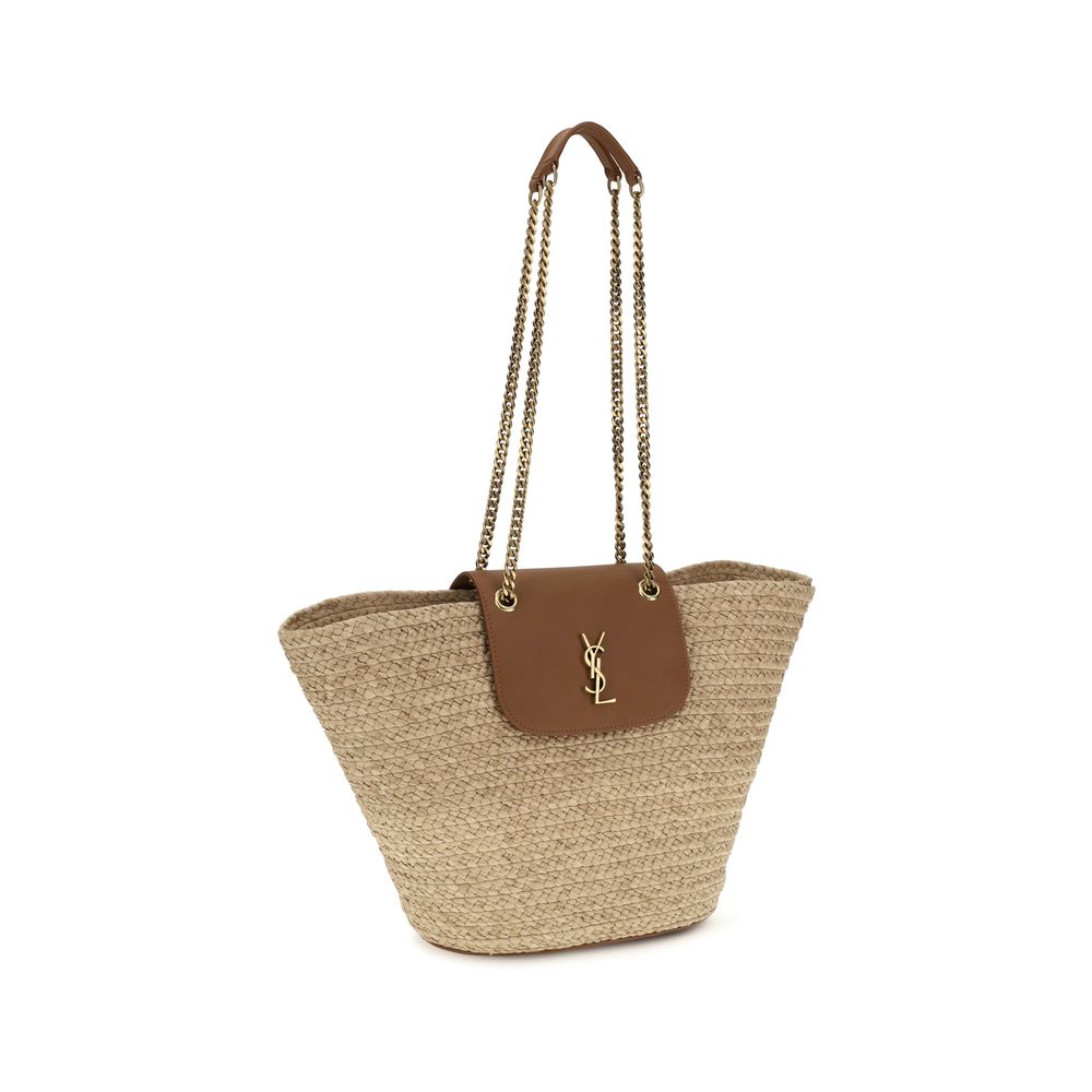 Saint Laurent Manon Raffia Beige Shoulder Bag