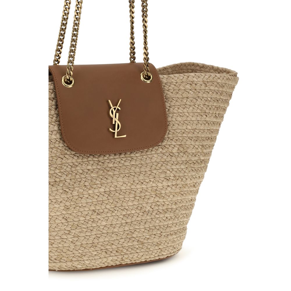 Saint Laurent Manon Raffia Beige Shoulder Bag