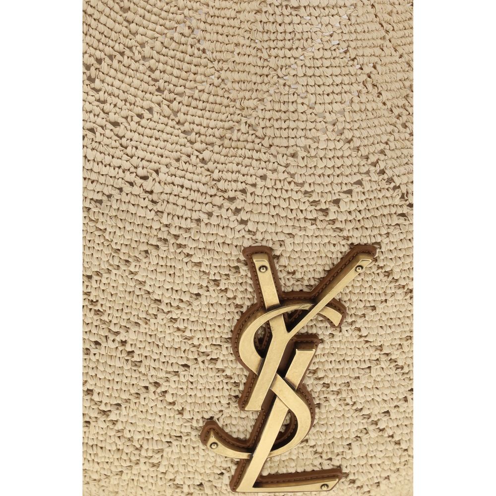 Saint Laurent Icare Hobo Bag en Raffia Beige