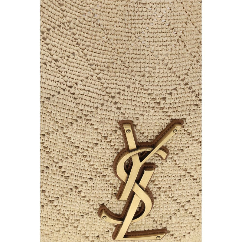 Saint Laurent Icare Hobo Bag en Raffia Beige