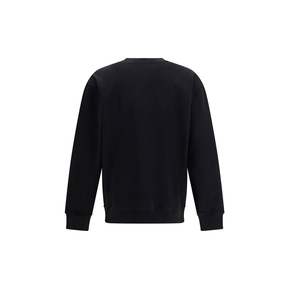 Balmain Black Cotton Sweatshirt with Embroidered Logo