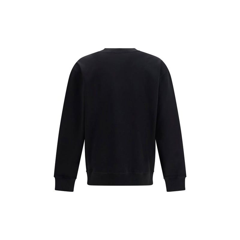 Balmain Black Cotton Sweatshirt with Embroidered Logo