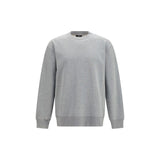 Balmain Gray Cotton Sweatshirt - Embroidered Logo Crewneck