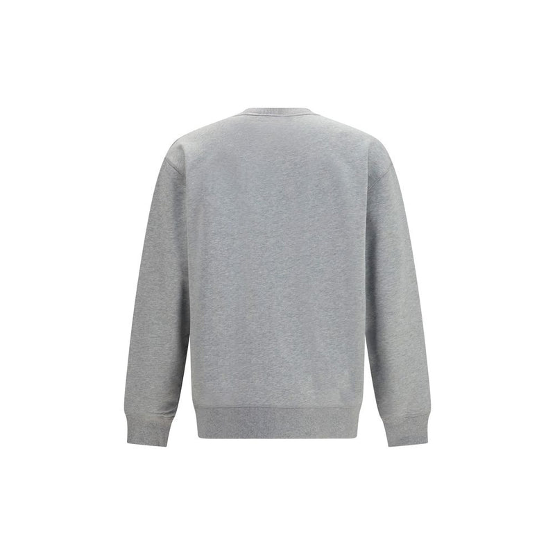 Balmain Gray Cotton Sweatshirt with Embroidered Logo
