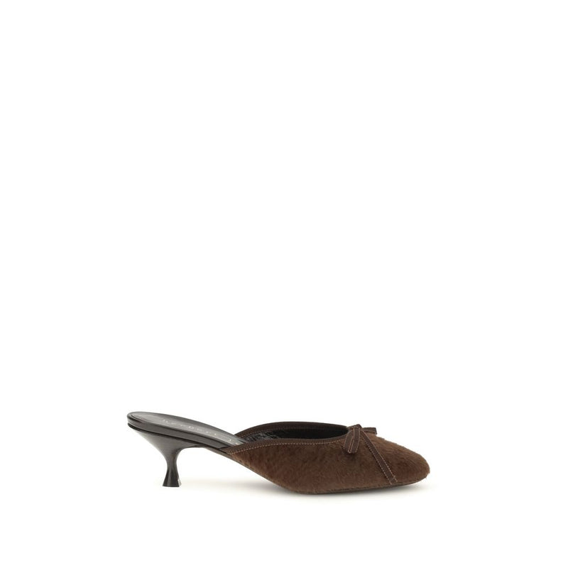 Herbert Levine Brown Calf Leather Bos Taurus Stiletto Heel Sandals