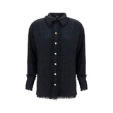 Chemise Balmain en polyamide noir à motifs