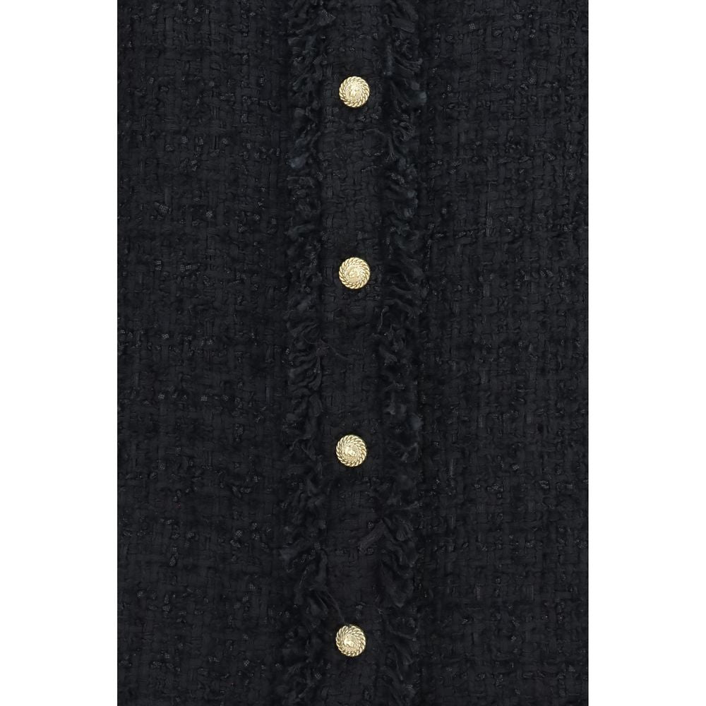 Chemise Balmain en polyamide noir à motifs