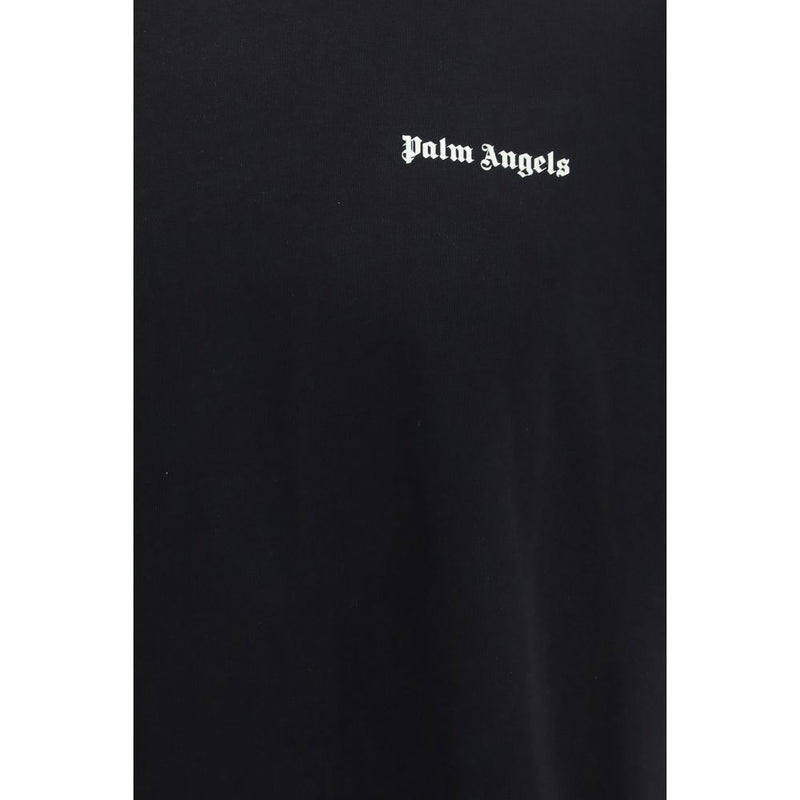Palm Angels Black Cotton T-Shirt - Iconic Logo Design