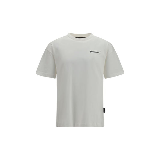 Palm Angels White Cotton T-Shirt - Iconic Logo Design