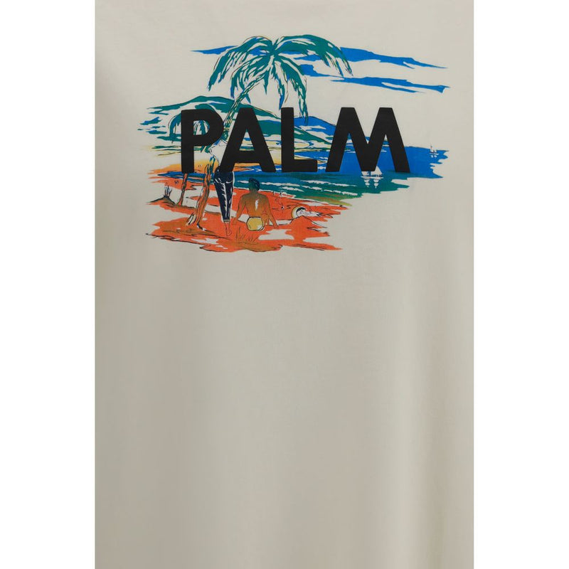 Palm Angels Beige Cotton T-Shirt - Iconic Streetwear