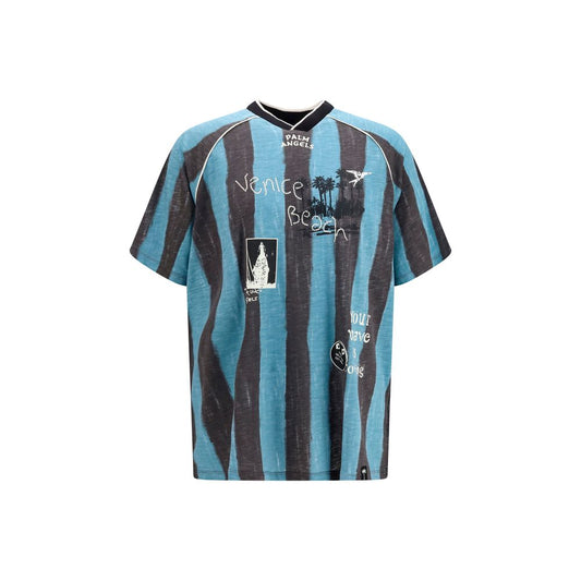 Palm Angels Blue Cotton Soccer Cali T-Shirt for Men