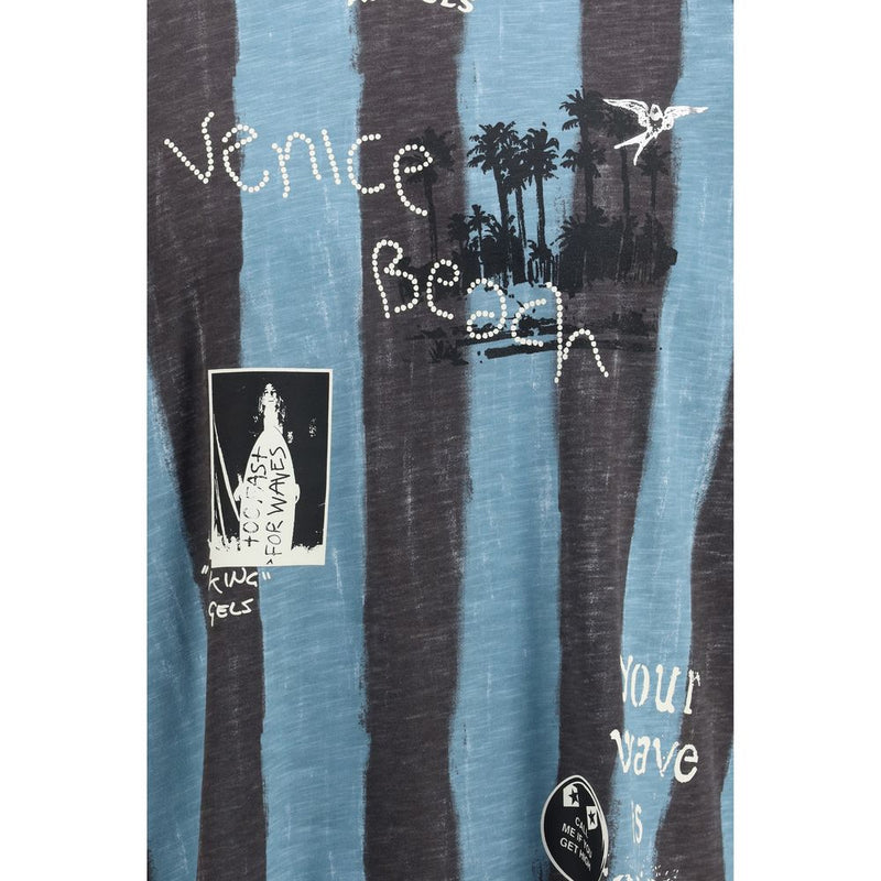 Palm Angels Blue Cotton Soccer Cali T-Shirt