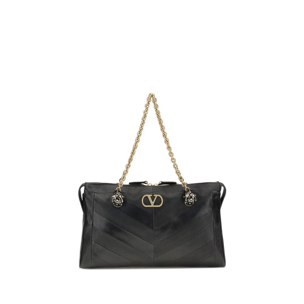 Sac bandoulière Valentino Garavani en agneau noir Ovis Aries
