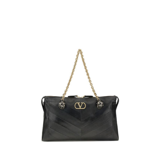 Sac bandoulière Valentino Garavani en agneau noir Ovis Aries