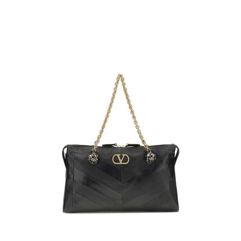 Sac bandoulière Valentino Garavani en agneau noir Ovis Aries