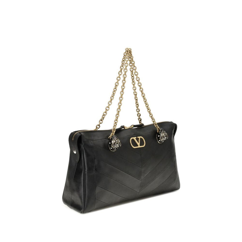 Sac bandoulière Valentino Garavani en agneau noir Ovis Aries