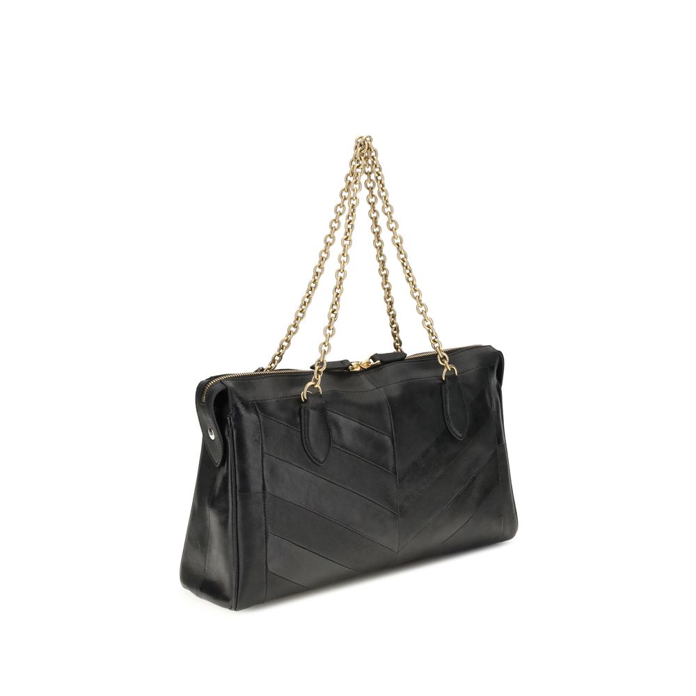Sac bandoulière Valentino Garavani en agneau noir Ovis Aries