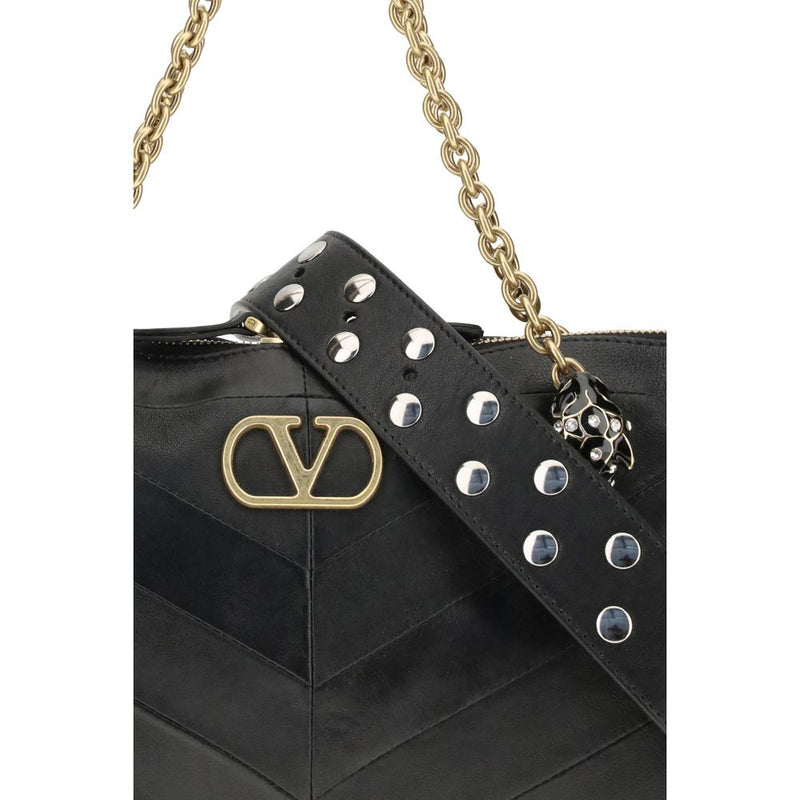 Sac bandoulière Valentino Garavani en agneau noir Ovis Aries