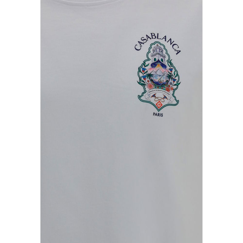 Casablanca L’Arche White Cotton T-Shirt for Men