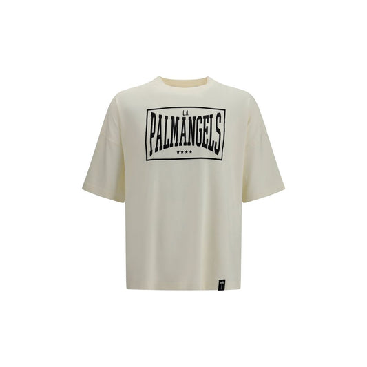 Palm Angels Vintage Box Logo Beige Cotton T-Shirt