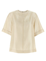 Loulou De Saison Blouse en soie beige