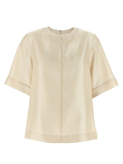 Loulou De Saison Beige Silk Blouse