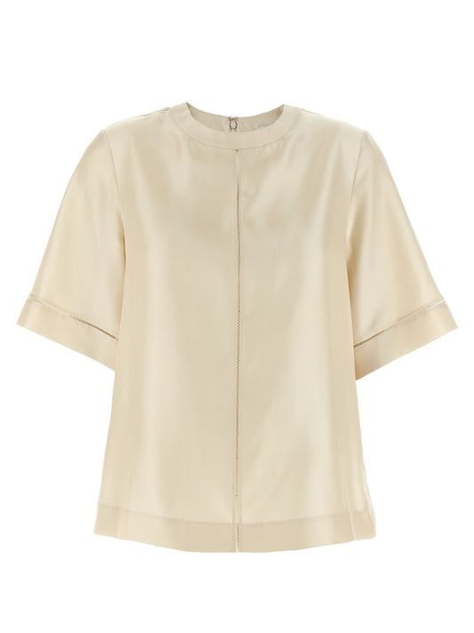 Loulou De Saison Blouse en soie beige