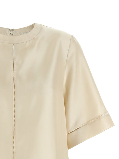 Loulou De Saison Beige Silk Blouse