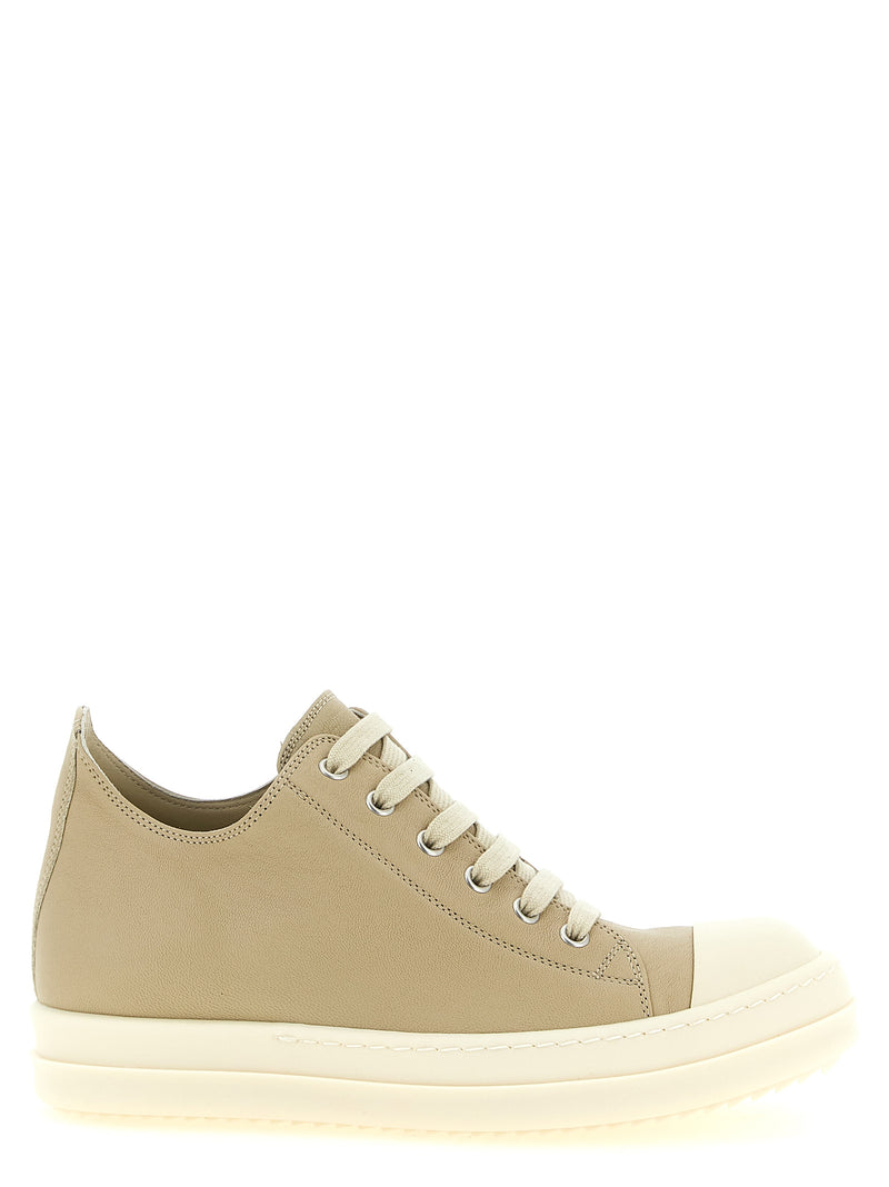 Baskets basses Rick Owens beiges en ramie