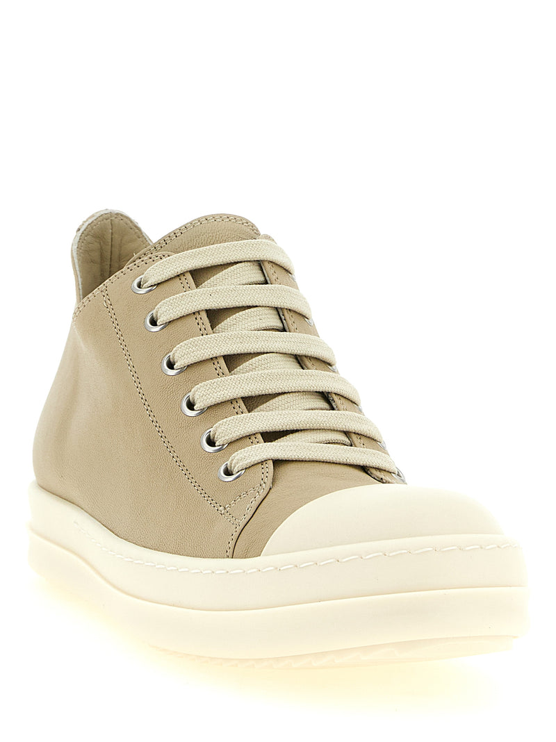 Baskets basses Rick Owens beiges en ramie