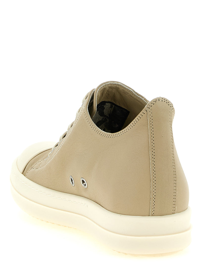 Baskets basses Rick Owens beiges en ramie