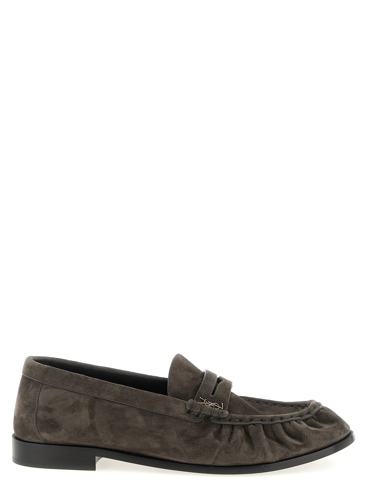 Saint Laurent Brown Calfskin Slip-On Loafers