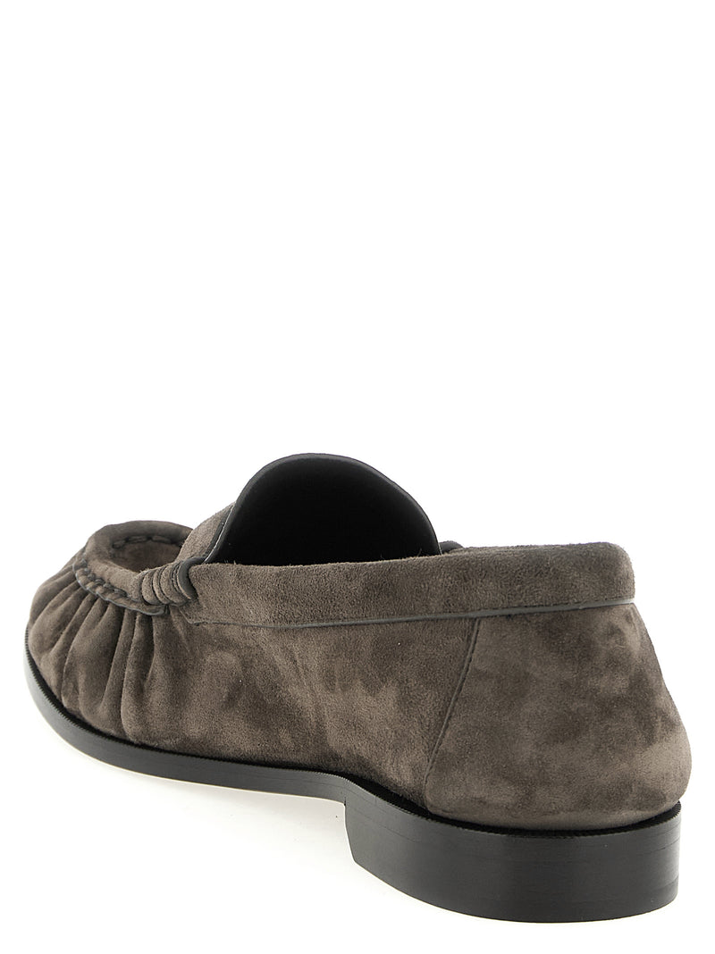 Mocassins à enfiler Saint Laurent en cuir de veau marron