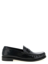 Saint Laurent Black Calfskin Slip-On Loafers