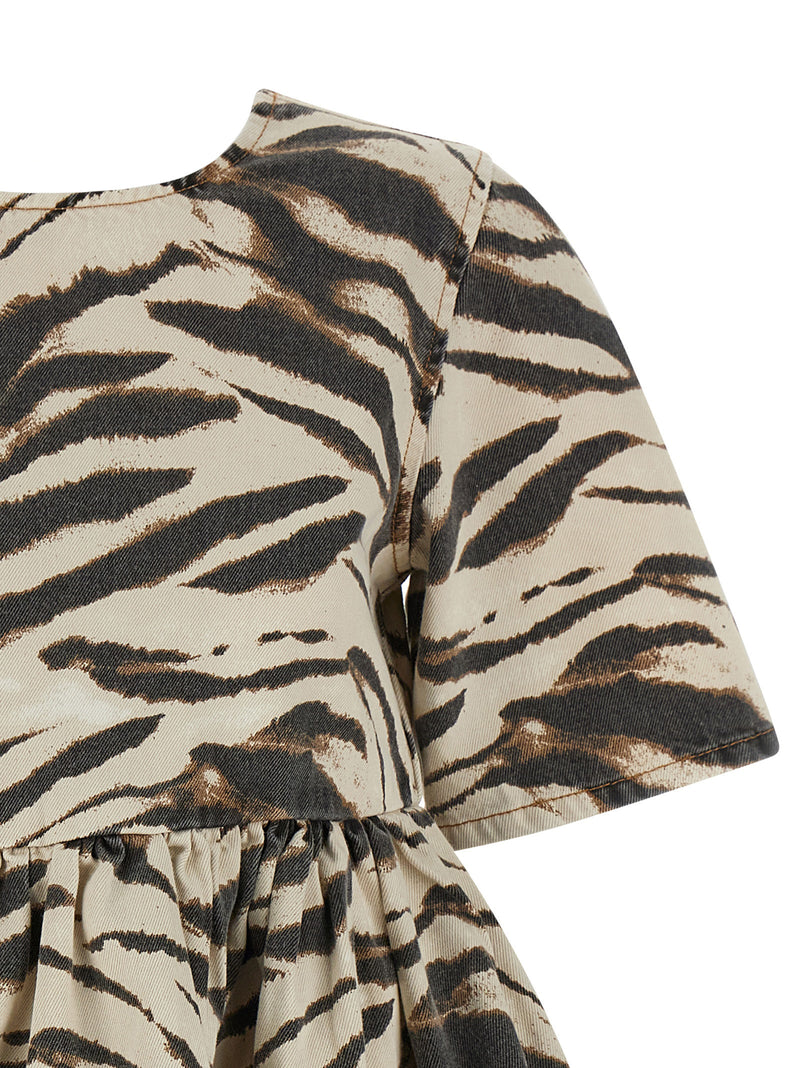 Robe Courte Ganni en Coton Biologique Multicolore