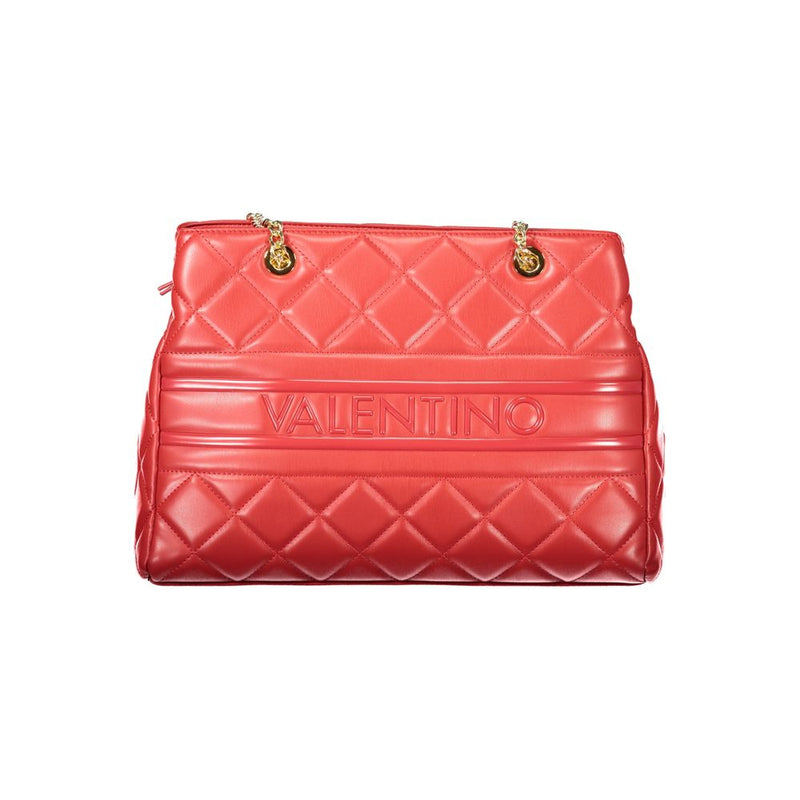 Mario Valentino Rosso Polyurethane Women's Handbag with Chain