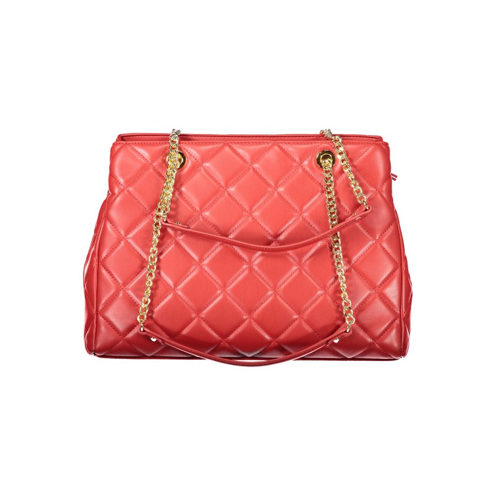 Mario Valentino Rosso Polyurethane Women's Handbag with Chain