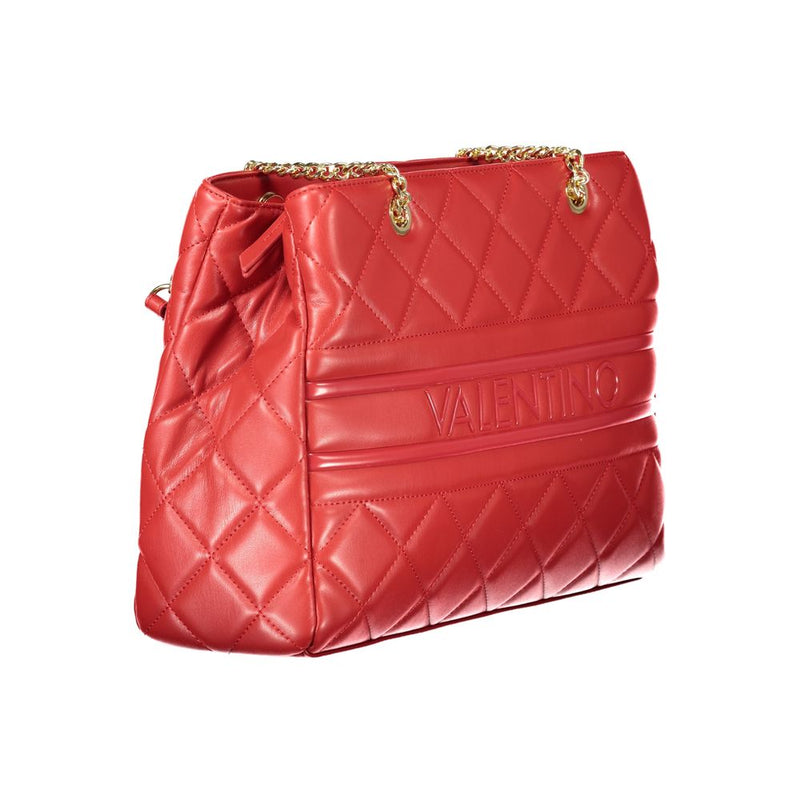 Mario Valentino Rosso Polyurethane Women's Handbag with Chain