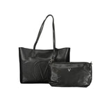 Mario Valentino Nero Poliuretano Sac à Main Femme avec Bandoulière Ajustable