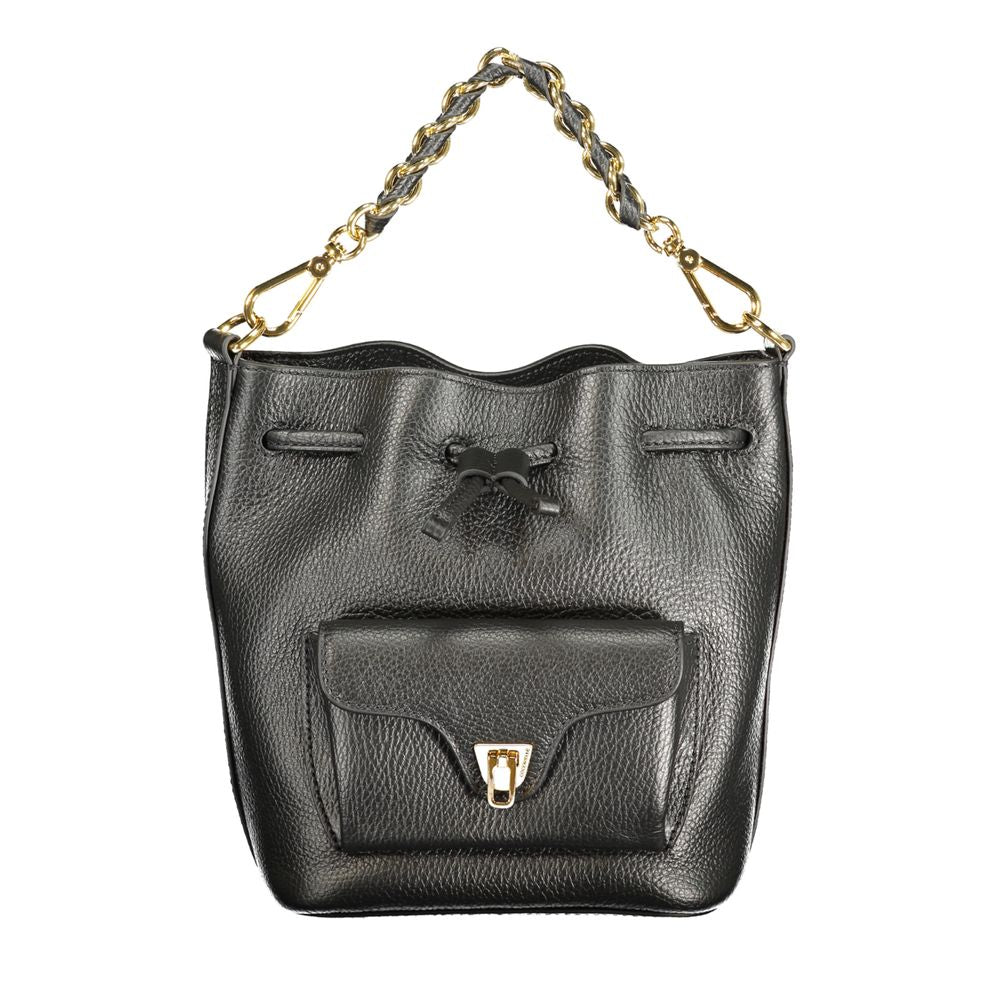 Sac fourre-tout noir en cuir pour femme Coccinelle