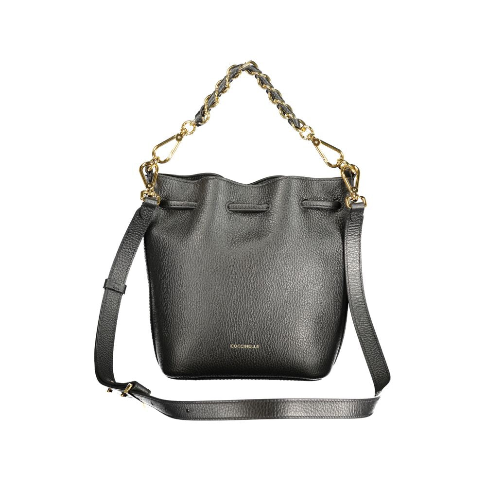Sac fourre-tout noir en cuir pour femme Coccinelle