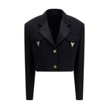 Versace Black Wool Oves Aries Blazer
