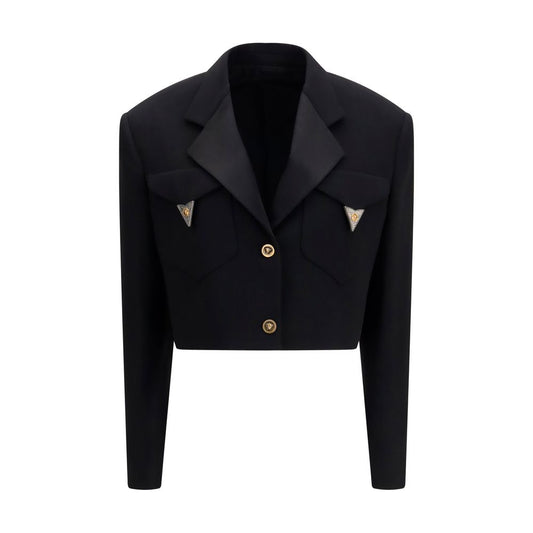 Blazer en laine noire Oves Aries Versace