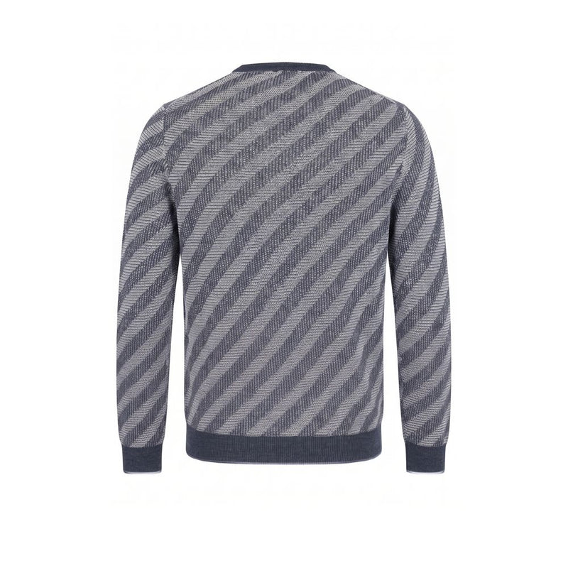 Malo Blue Linen Men Sweater - Stylish V-Neck Design