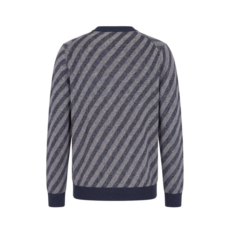 Malo Blue Linen Men Cardigan - Elegant V-Neck Design