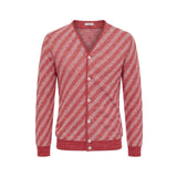 Malo Red Linen Men Cardigan