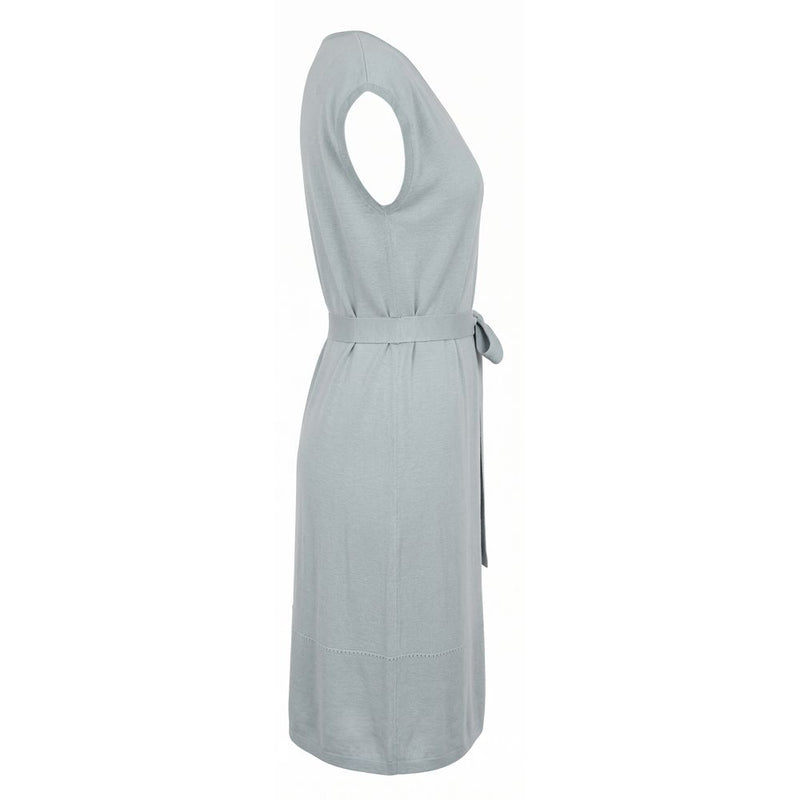 Malo Grey Silk Women Dress - Elegant Sleeveless Design